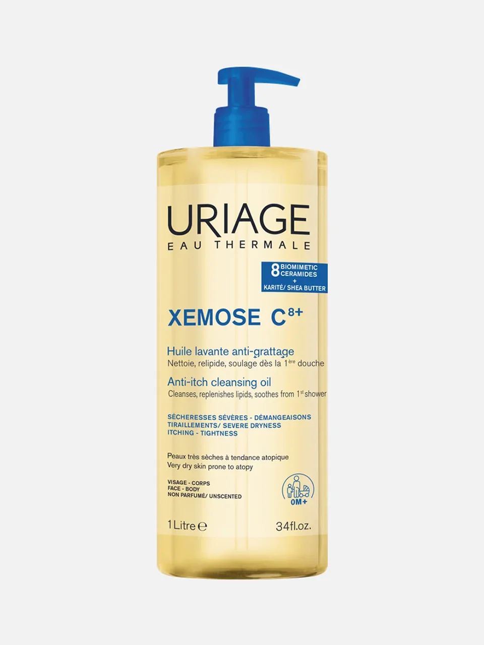 Очищающее успокаивающее масло Xemose С8+, Uriage