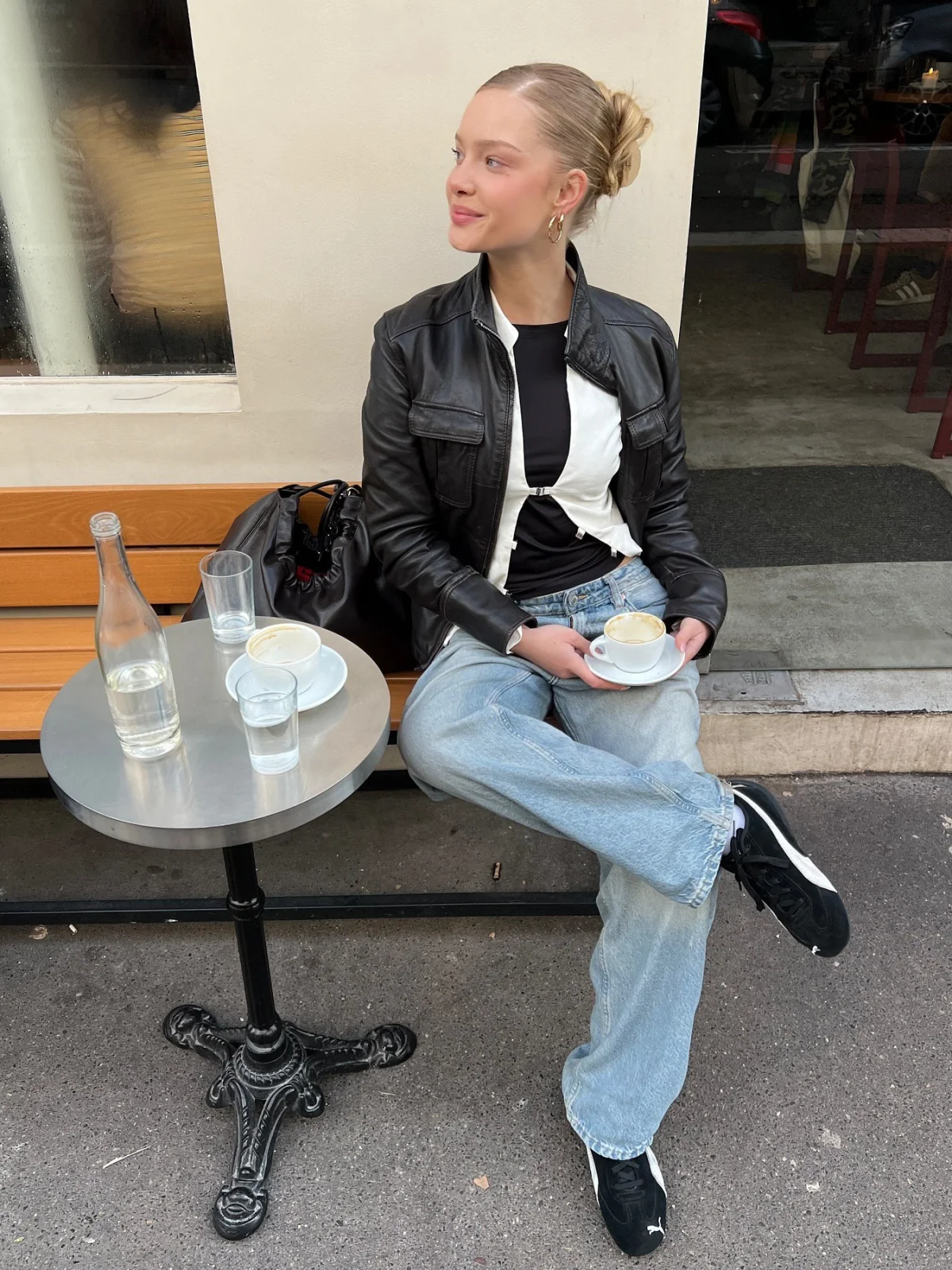 образы в стиле downtown girl, кожаные куртки