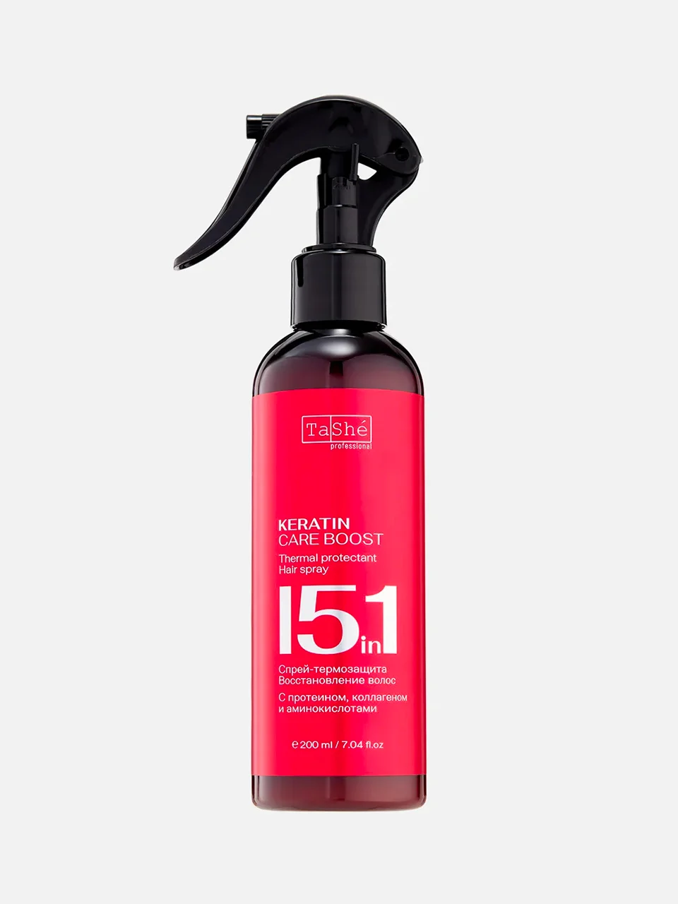 Термозащитный спрей для волос 15 в 1 Keratin Care Boost, Tashe Professional