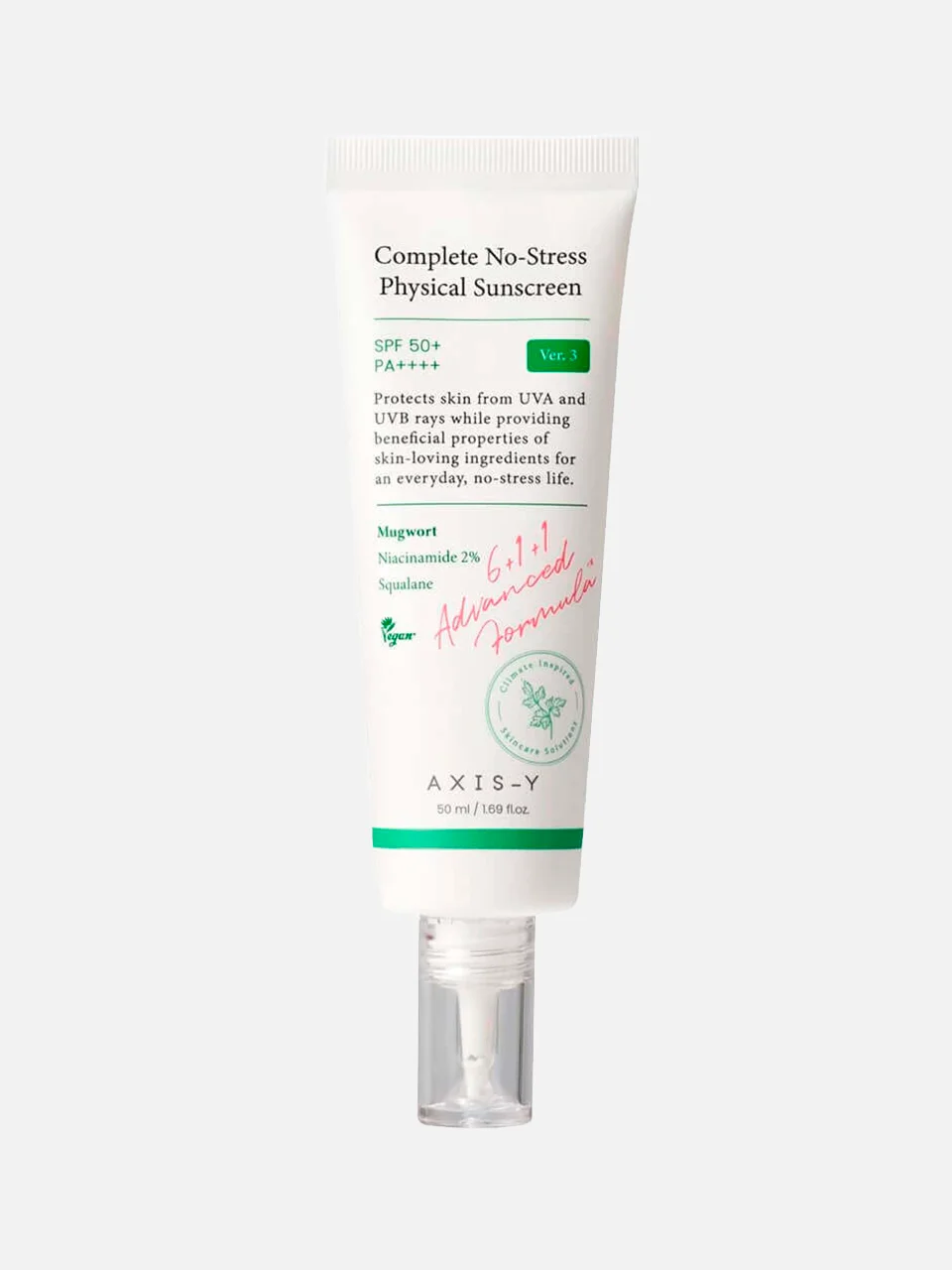 Легкий минеральный санскрин Complete No-Stress Physical Sunscreen V. 3 SPF50+ PA++++, Axys-y