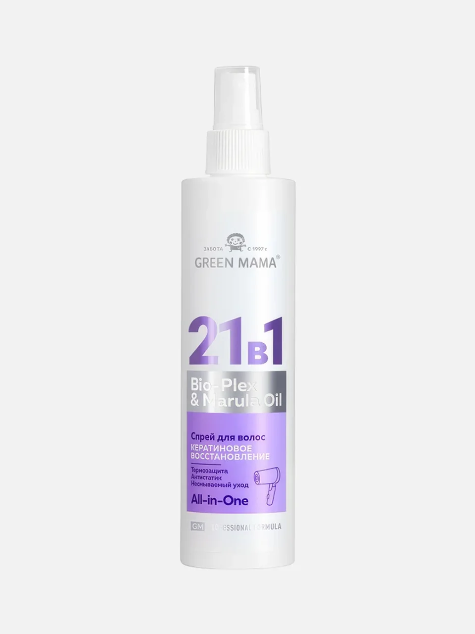 Спрей-реконструктоор для волос 22 в 1 Bio-Plex & Marula Oil, Green Mama