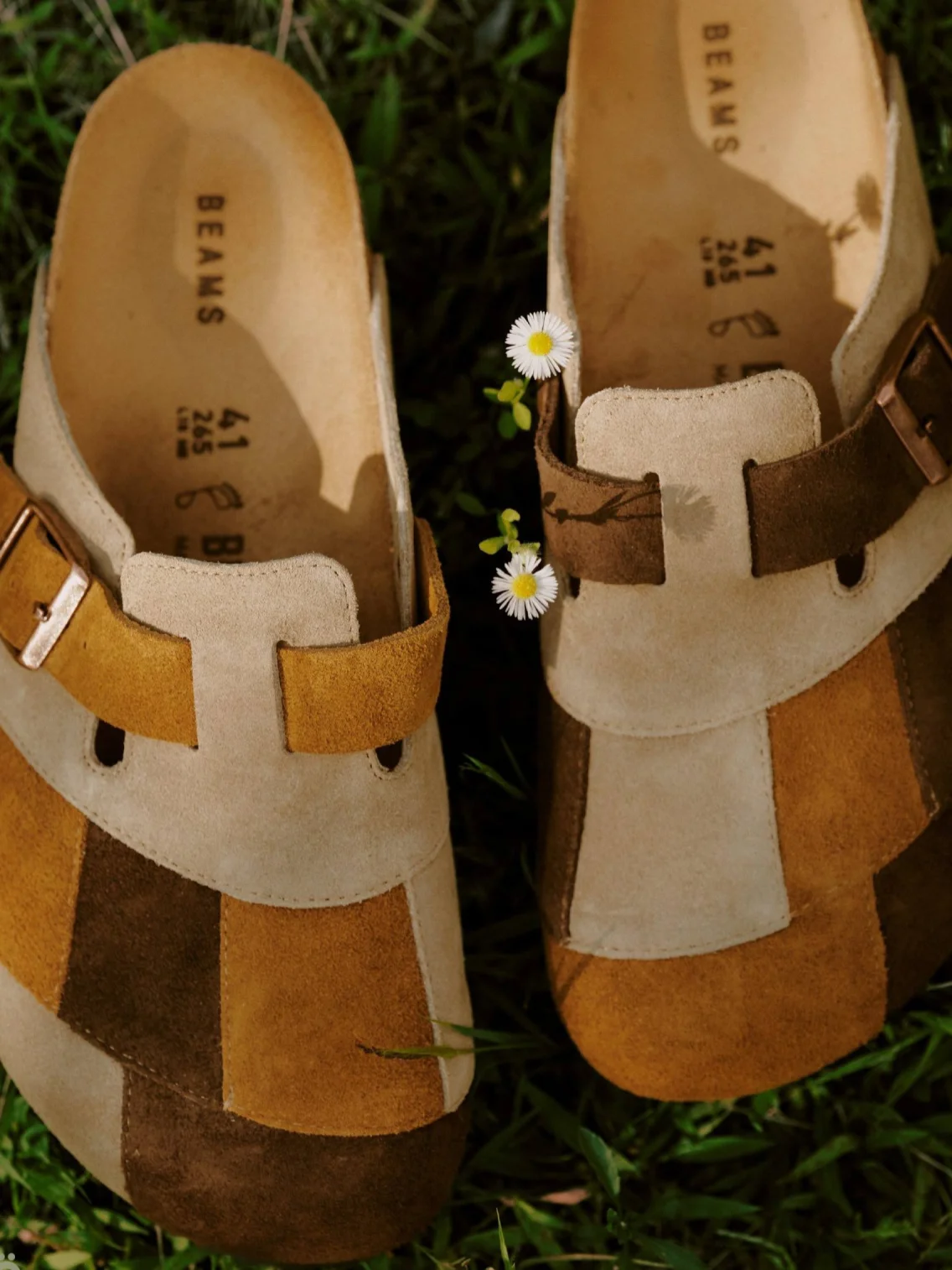 Birkenstock, Beams, биркеншток, бимс, коллаборация, сабо, бостон, Brown Patchwork, клоги