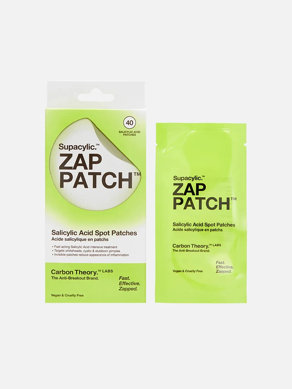 Ультратонкие патчи от прыщей Zap Patch Salicylic Acid Spot Patches, Carbon Theory